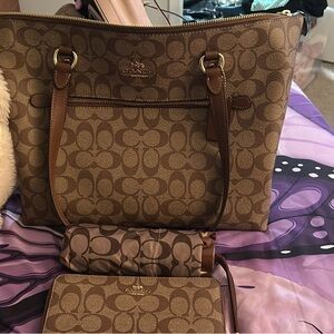 Coach Brown Monogram Tote Bag